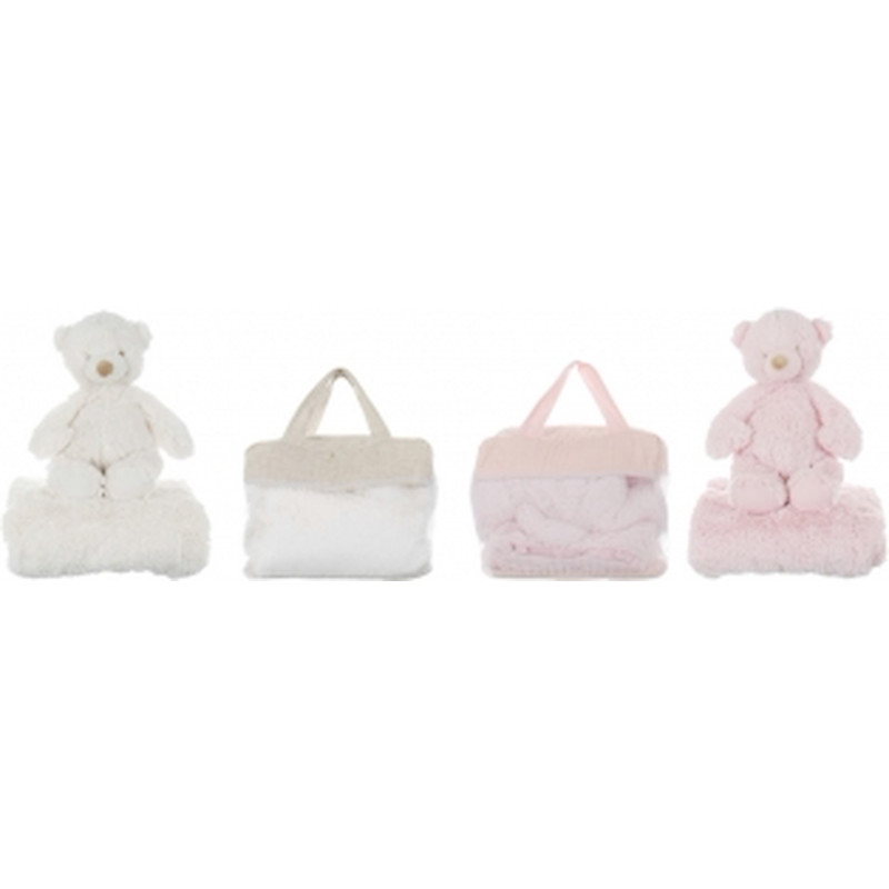 Borsina Con Plaid E Peluche Blanc Mariclò Ref. A24970 - Tomasini Francia