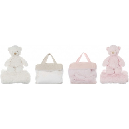 Borsina Con Plaid E Peluche Blanc Mariclò Ref. A24970 - Tomasini Francia