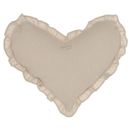 Blanc Mariclò Cuscino Cuore Con Galletta 100% Lino Ref. A2515099BC - Tomasini Francia