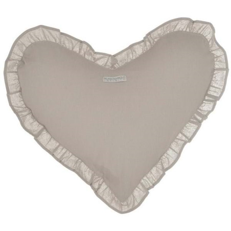 Blanc Mariclò Cuscino Cuore Con Galletta 100% Lino Ref. A2515099LG - Tomasini Francia