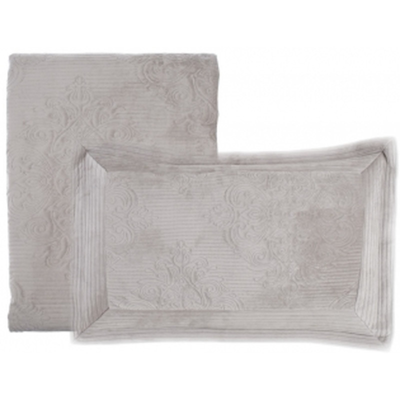 Set Boutis Matrimoniale Con 2 Copriguanciali Grigio Blanc Mariclò Ref. A2561799GR - Tomasini Francia