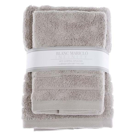 Blanc Mariclò Set Coppia Spugna Beige Ref. A2648299BG - Tomasini Francia