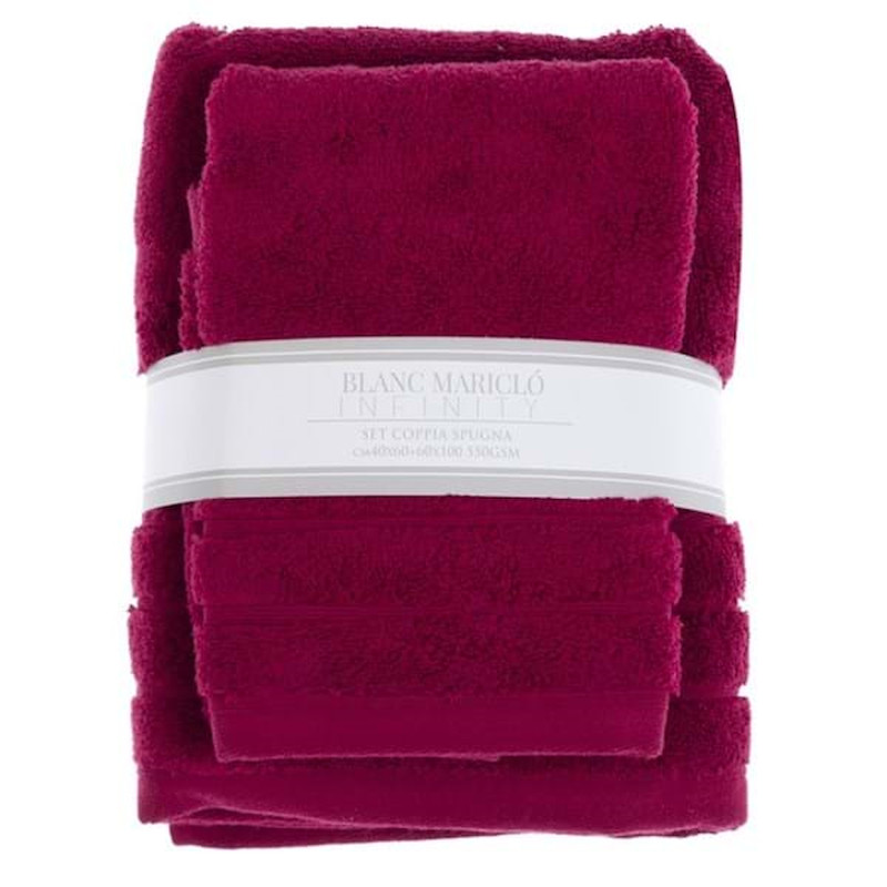 Blanc Mariclò Set Coppia Spugna Bordeaux Ref. A2648299BR - Tomasini Francia
