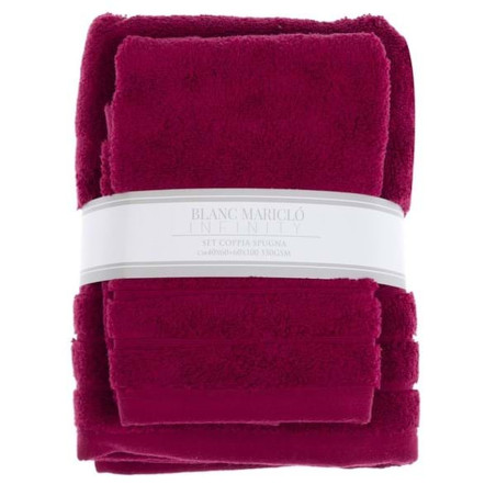 Blanc Mariclò Set Coppia Spugna Bordeaux Ref. A2648299BR - Tomasini Francia