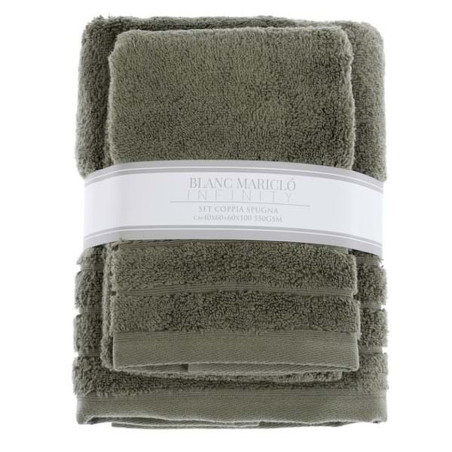 Blanc Mariclò Set Coppia Spugna Verde Oliva Ref. A2648299OV - Tomasini Francia