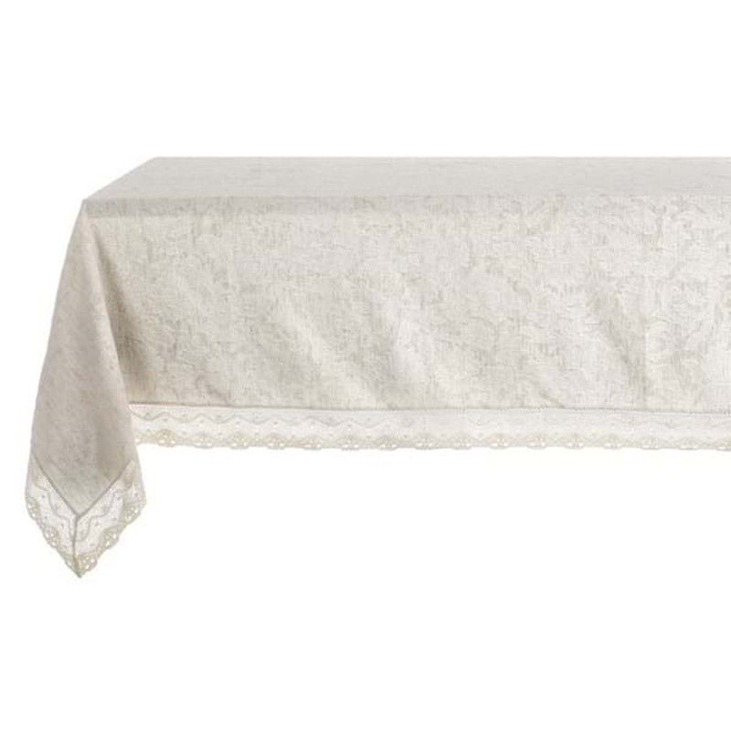 Blanc Mariclò Tovaglia Jaguard Con Pizzo 100% Lino Ref. A2716599NT - Tomasini Francia