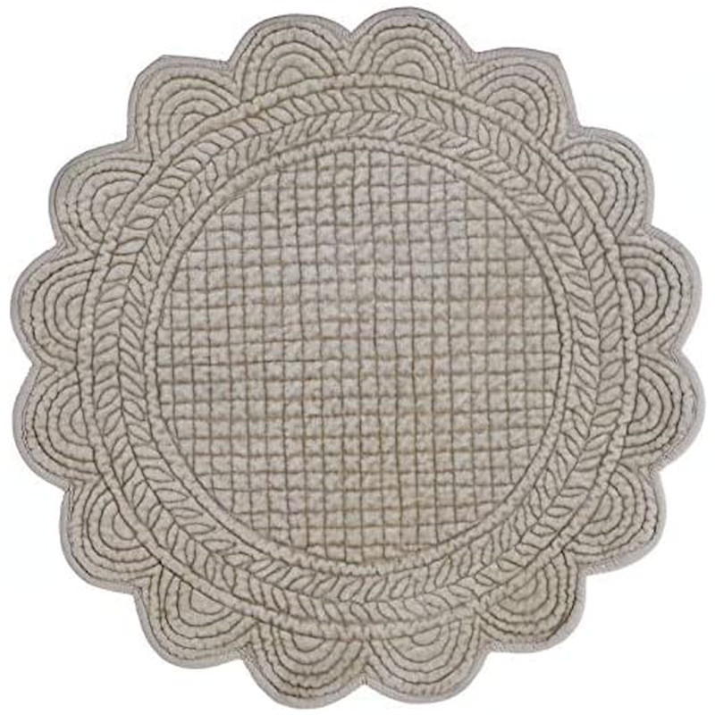 Blanc Mariclò Tovaglietta Tonda In Velluto Ref. A2803399AV - Tomasini Francia