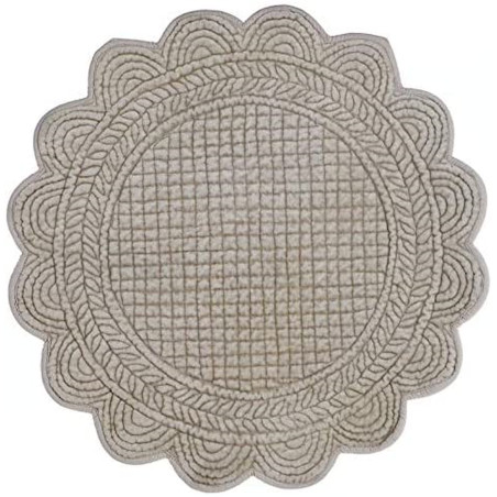 Blanc Mariclò Tovaglietta Tonda In Velluto Ref. A2803399AV - Tomasini Francia