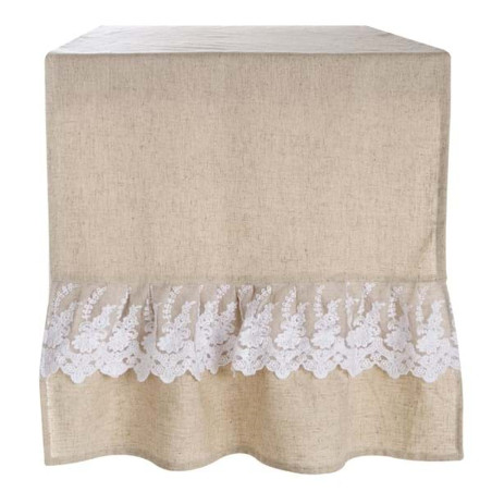 Blanc Mariclò Runner In Cotone Con Gala E Pizzo Ref. A28659 - Tomasini Francia