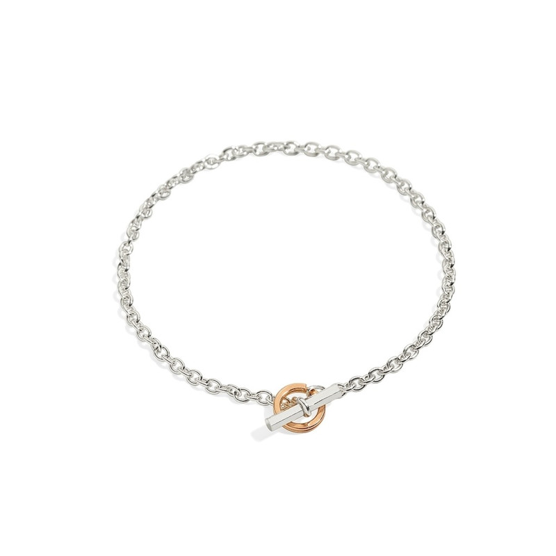 Bracciale Catena Rollò Argento E Oro Civita By Queriot Ref. B12A03185 - Tomasini Francia