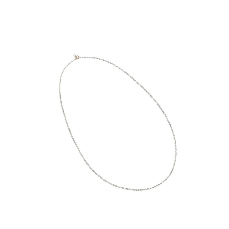 Collana Queriot Motivo Catena Rollò In Argento E Oro Ref. C12A0390 - Tomasini Francia