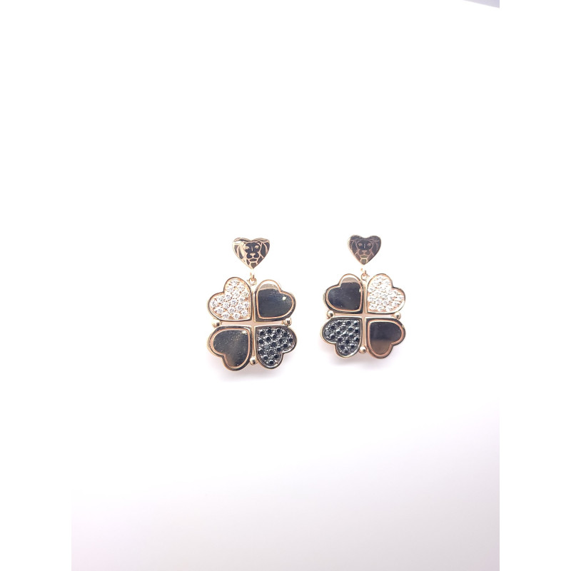 Love & Luck Orecchini Pendenti Diamanti Bianchi E Neri