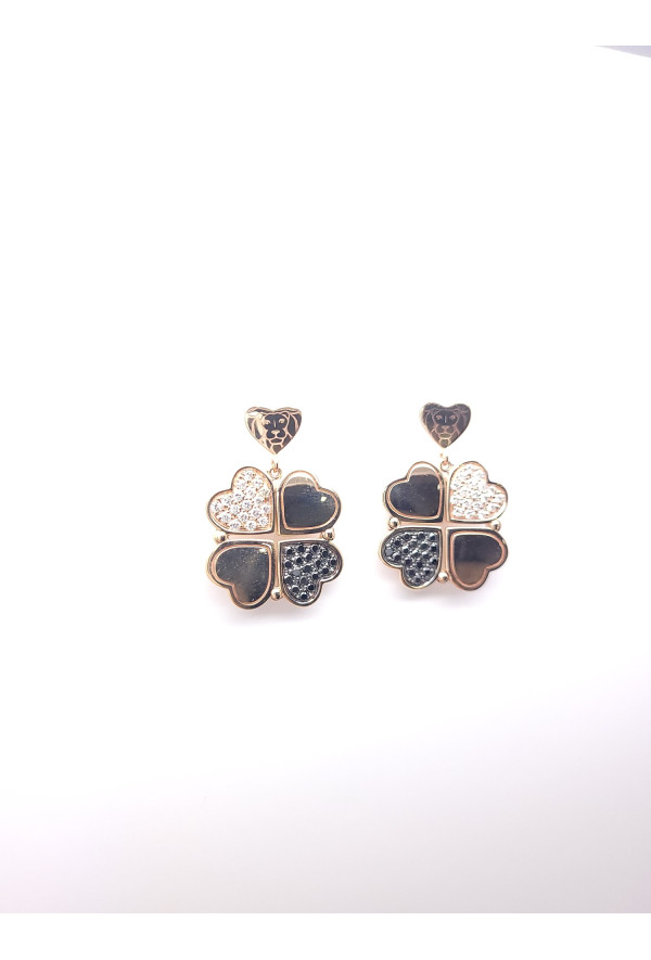 Love & Luck Orecchini Pendenti Diamanti Bianchi E Neri Ref. CDLOR08 - Tomasini Francia