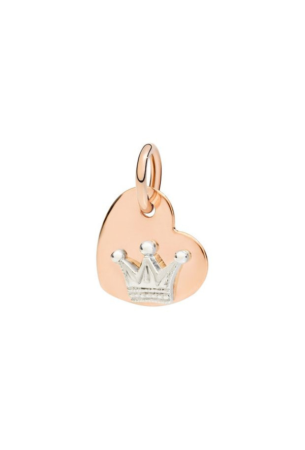 Dodo Ciondolo Cuore Oro Rosa Con Corona Oro Bianco Ref. DMCUORG/9/CO9B/K - Tomasini Francia
