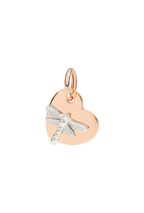 Dodo Cioandolo Cuore Oro Rosa Con Libellula Oro Bianco Ref. DMCUORG/9/LI9B/K - Tomasini Francia