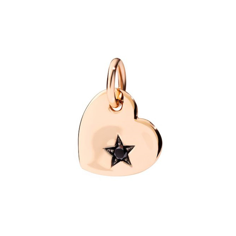 Dodo Ciondolo Cuore Oro Rosa 9kt, Diamanti Black Ref. DMCUORG1/9/BB - Tomasini Francia