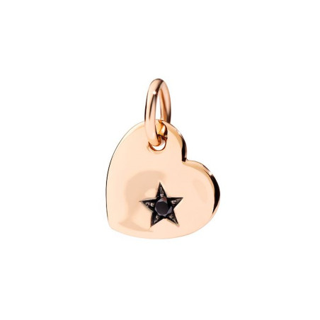 Dodo Ciondolo Cuore Oro Rosa 9kt, Diamanti Black Ref. DMCUORG1/9/BB - Tomasini Francia