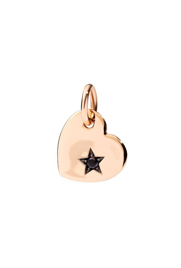 Dodo Ciondolo Cuore Oro Rosa 9kt, Diamanti Black Ref. DMCUORG1/9/BB - Tomasini Francia