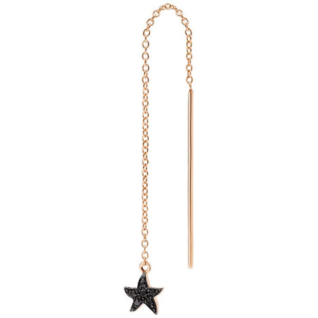 Mono Orecchino Pendente Stella Diamanti Neri Ref. DOHSTPP/BB/AGO/9 - Tomasini Francia