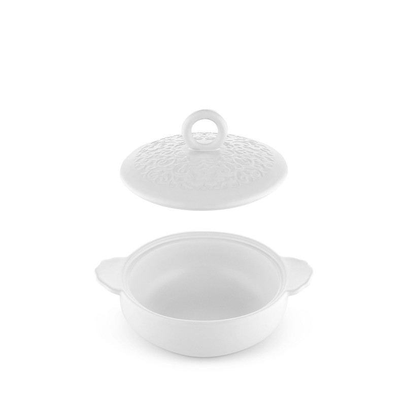 Mini Cocotte In Ceramica Stoneware. Coperchio Decorato A Rilievo Ref. MW43 - Tomasini Francia