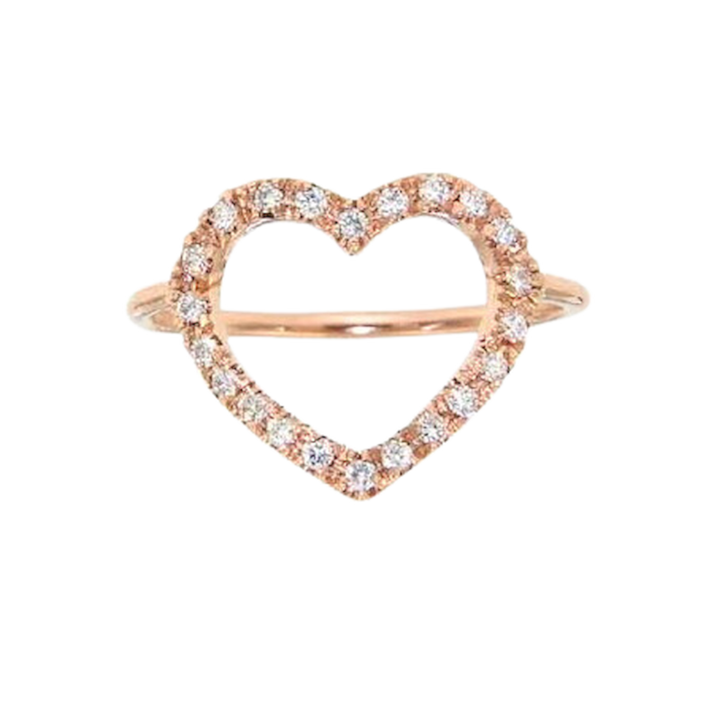 Marco Gerbella Anello Oro Rosa Con Cuore Brillanti Ref. PF-AN-21-DR - Tomasini Francia