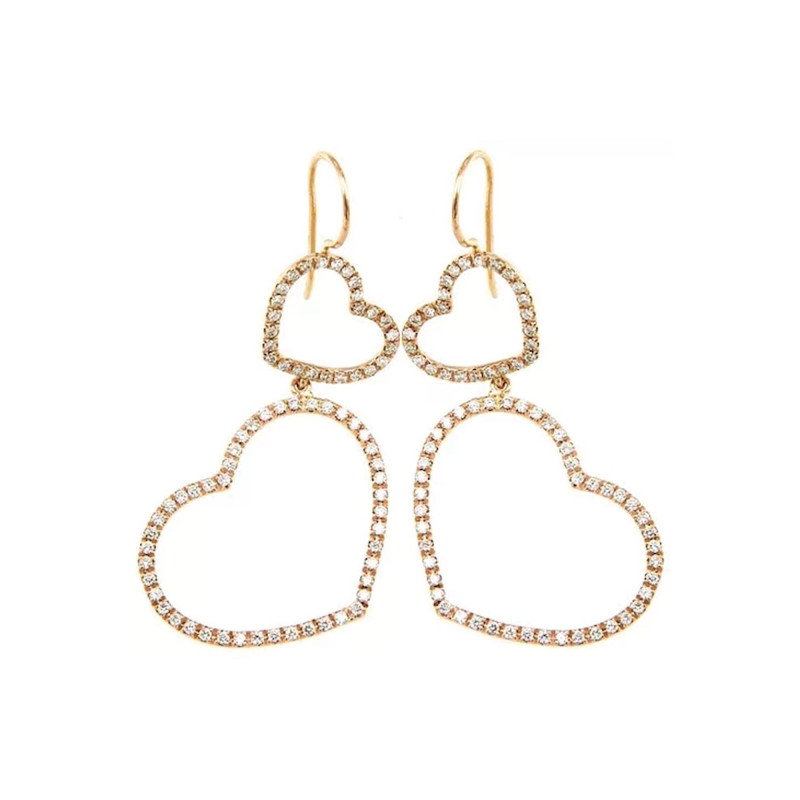 Marco Gerbella Orecchini Pendenti In Oro Rosa E Diamanti Ref. PF-OP-50-1R - Tomasini Francia