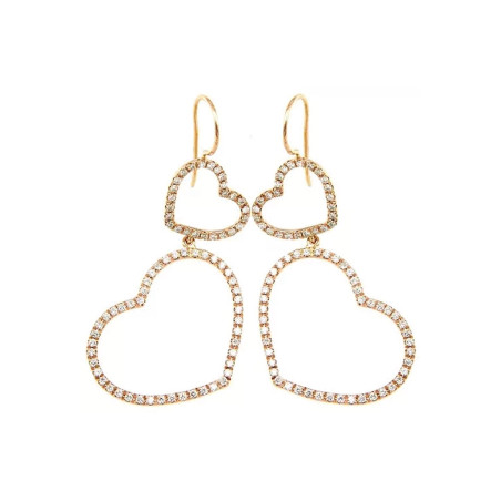 Marco Gerbella Orecchini Pendenti In Oro Rosa E Diamanti Ref. PF-OP-50-1R - Tomasini Francia