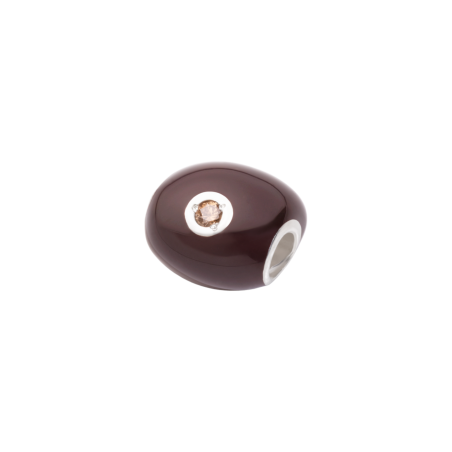 Sasso Grande Queriot Componente In Argento, Smalto Color Marrone E Zaffiro Brown Ref. SASA00LARBRB - Tomasini Francia