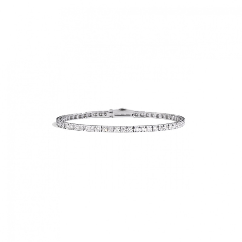 Recarlo Bracciale Facecube Diamanti Biachi Misura 17 Cm Ref. T39SE886/D-17 - Tomasini Francia
