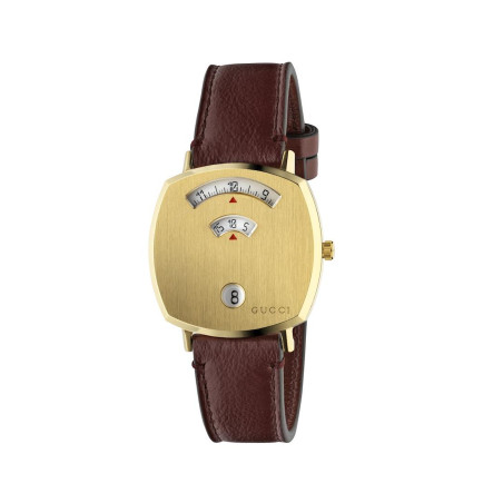 Gucci Grip Acciaio Pvd Cinturino Pelle Ref. YA157405 - Tomasini Francia