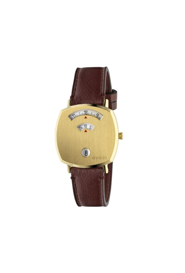 Gucci Grip Acciaio Pvd Cinturino Pelle Ref. YA157405 - Tomasini Francia