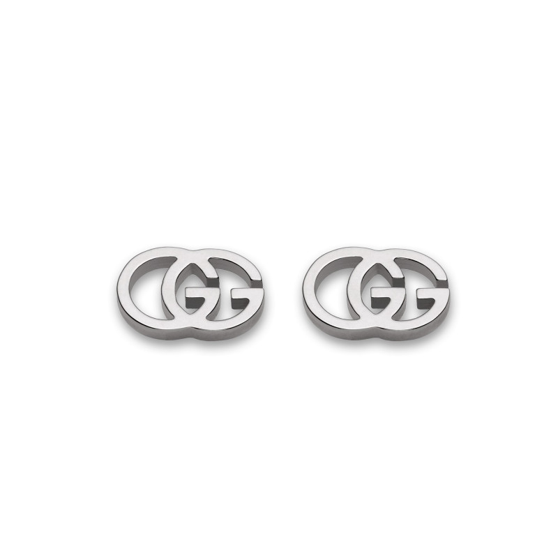 Gucci Orecchini Logo Oro Bianco Gg Running