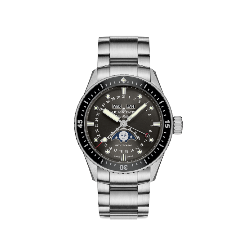 Blancpain Fifty Fathoms Bathyscaphe Quantième Complet Phases de Lune Ref. 5054 1110 71S - Tomasini Francia