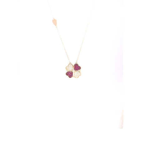 Love & Luck Girocollo Diamanti Bianchi E Rubini Ref. CDLC011 - Tomasini Francia