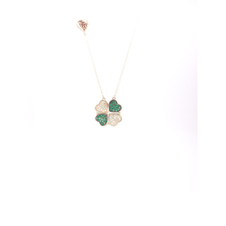 Love & Luck Girocollo Diamanti Bianchi E Smeraldi Ref. CDLC012 - Tomasini Francia