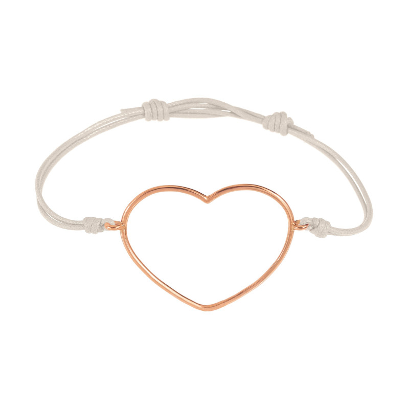 Bracciale cordino con cuore grande CF-BK-27-XR Ref. CF-BK-27-XR - Tomasini Francia