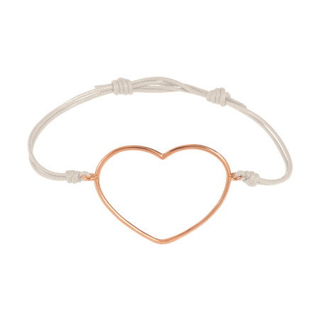 Bracciale cordino con cuore grande CF-BK-27-XR Ref. CF-BK-27-XR - Tomasini Francia