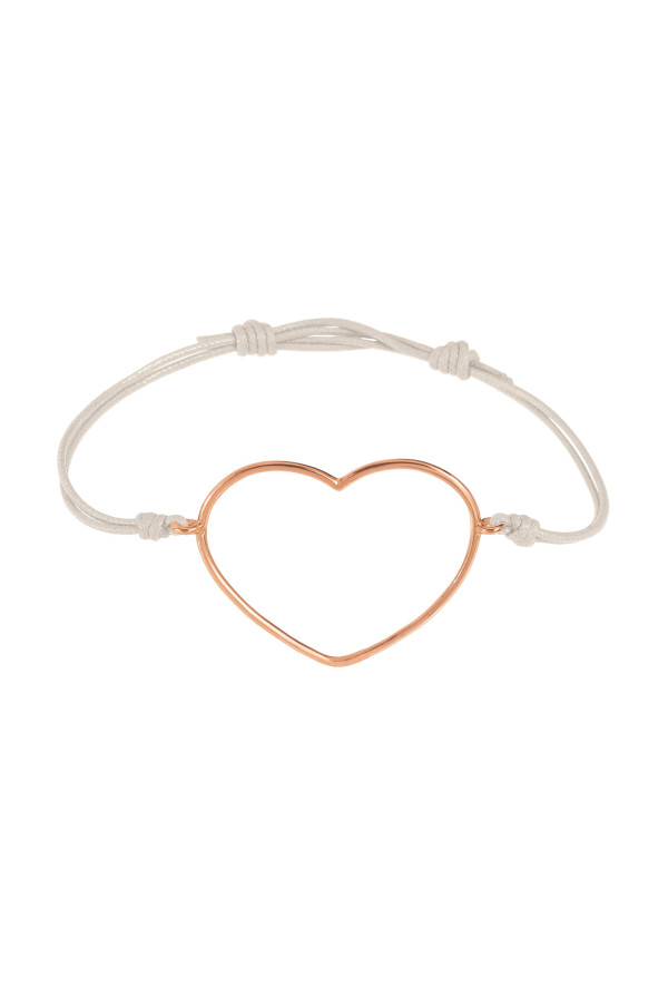Bracciale cordino con cuore grande CF-BK-27-XR Ref. CF-BK-27-XR - Tomasini Francia