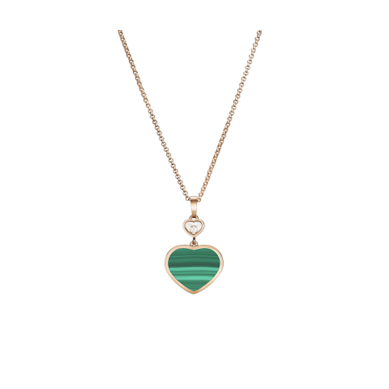 CIONDOLO, ORO ROSA ETICO, DIAMANTE, MALACHITE 7974825151 Ref. 797482-5151 - Tomasini Francia