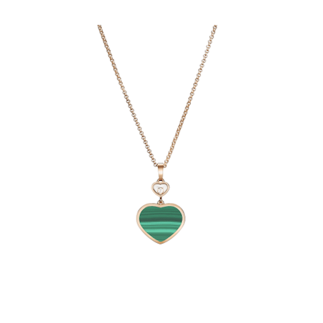 CIONDOLO, ORO ROSA ETICO, DIAMANTE, MALACHITE 7974825151 Ref. 797482-5151 - Tomasini Francia