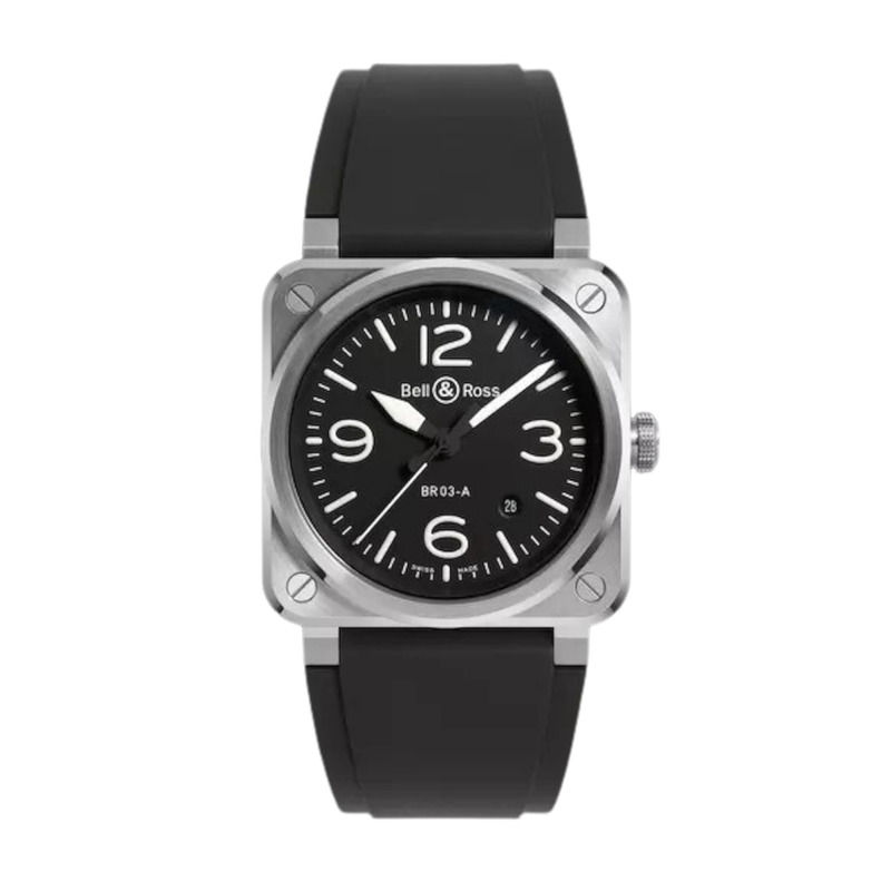 BR 03 BLACK STEEL 41 MM BR03ABLSTSRB Ref. BR03A-BL-ST/SRB - Tomasini Francia