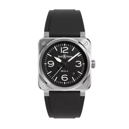 BR 03 BLACK STEEL 41 MM BR03ABLSTSRB Ref. BR03A-BL-ST/SRB - Tomasini Francia
