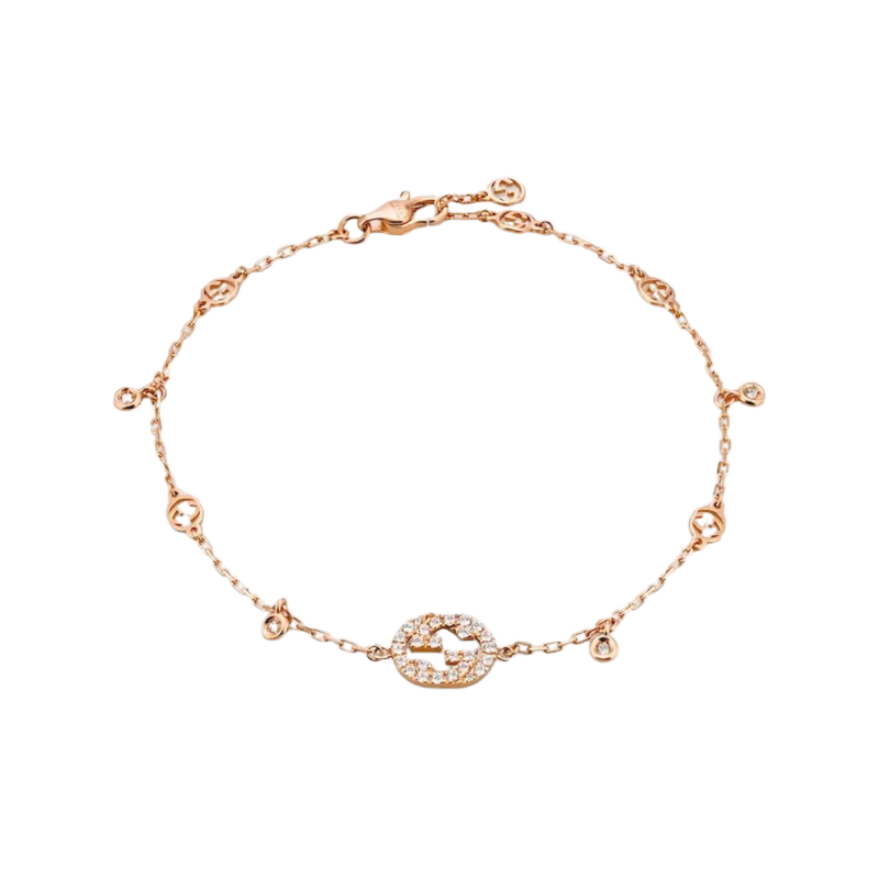 BRACCIALE INTERLOCKING G CON DIAMANTI YBA729403001 Ref. YBA729403001 - Tomasini Francia