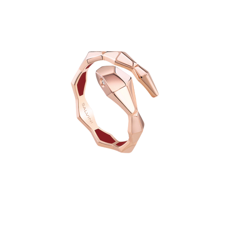 Anello or/br hyceramic rosso serp m.15 20101901 Ref. 20101901 - Tomasini Francia
