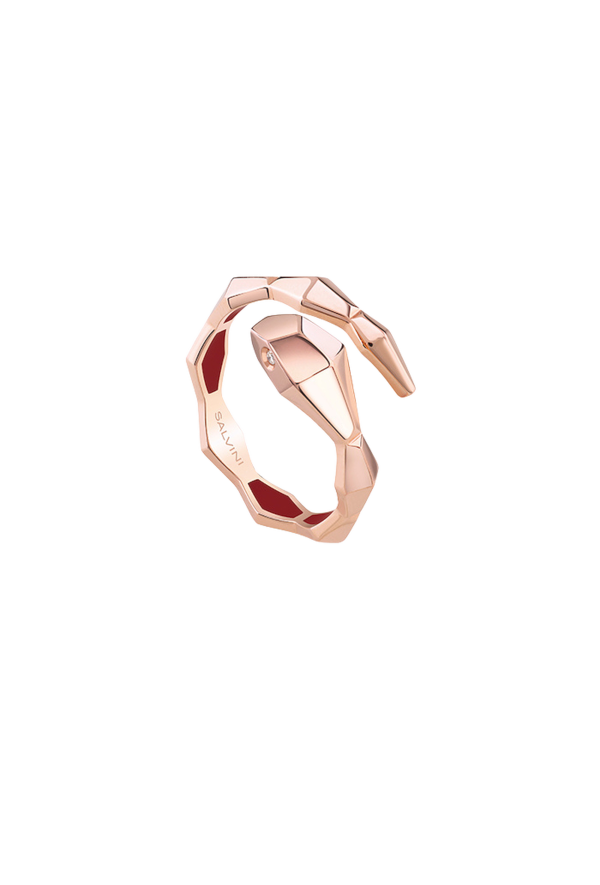 Anello or/br hyceramic rosso serp m.15 20101901 Ref. 20101901 - Tomasini Francia