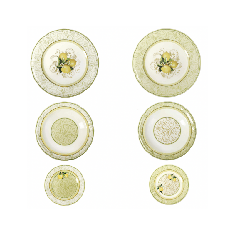 Brandani Limoni Set Piatti Tavola 18pz Ref. B52753 - Tomasini Francia
