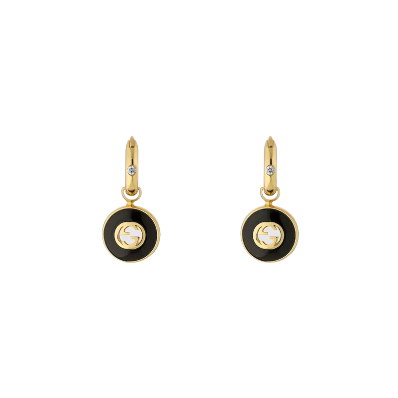 Gucci Interloking Hoop Earrings 18k