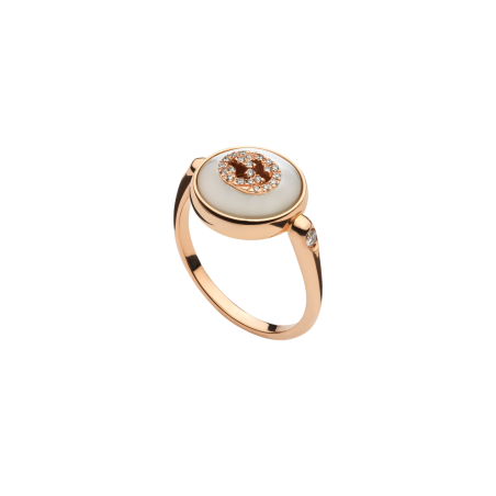 Gucci Interloking Ring Gold 18k Diamonds Mother of Pearl Ref. YBC786765001 - Tomasini Francia