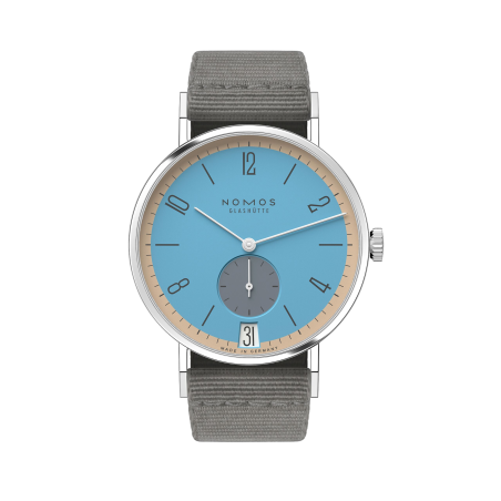 Nomos Glashütte Tangente 38 Dater Delfin Ref. 179.S22 - Tomasini Francia
