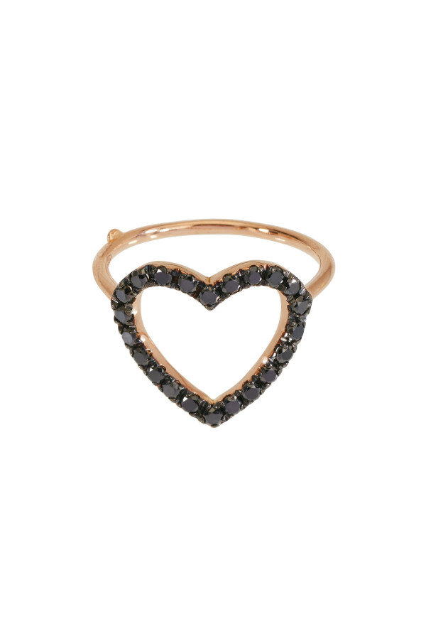 Marco Gerbella Piccole Gioie Heart Ring Black Diamonds Ref. PF-AN-21-4R - Tomasini Francia